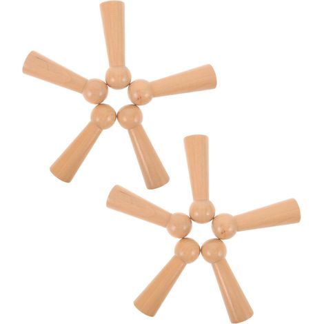 10 crochets muraux bois, 27x88 mm, pour serviettes et clés (1/5)