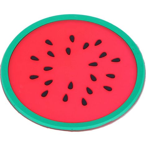 Dessous de verre en forme de fruit, set de table, porte-gobelets en silicone, accessoires de cuisine, pastèque (1/5)