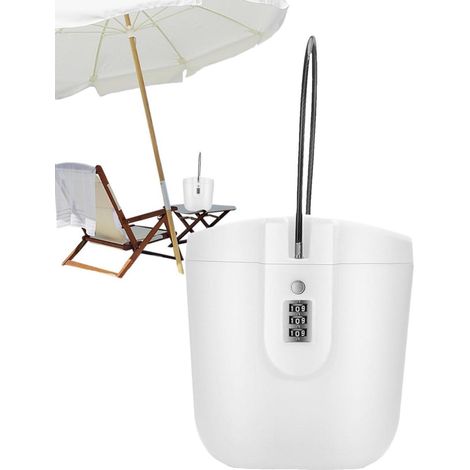 Caja Fuerte Portátil - Cierre Numérico de 3 Dígitos - Cable de Acero Integrado - 20x18x10 cm - Para Viaje y Uso Exterior - ABS Blanco (1/5)