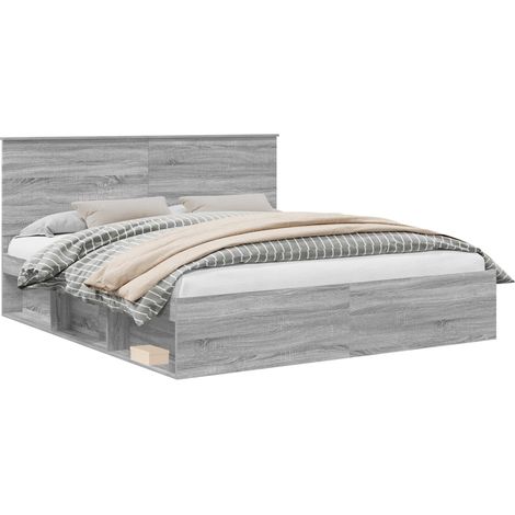Maison Exclusive - Bettrahmen Graues Sonoma 180 x 200 cm Massives