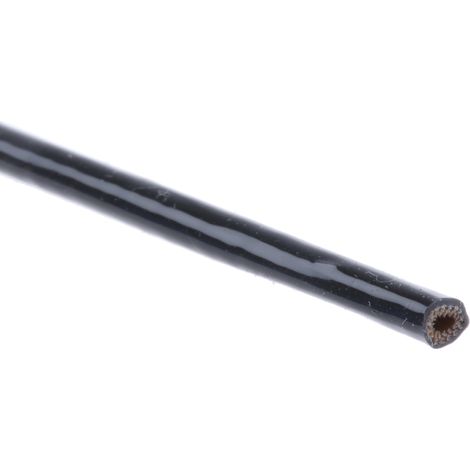 Gaine Tressée 2mm RS PRO, Noir en Caoutchouc silicone, 1m ( Prix pour 1 )