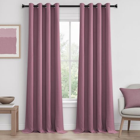 Rideau Salon Moderne Rose Poudré Rideaux Occultants Isolant Thermique Anti Chaleur Rideau Opaque Anti Froid à Oeillets pour Fenetre Chambre Salle à Manger, 140 x 260 cm, 2 Pièces (1/5)