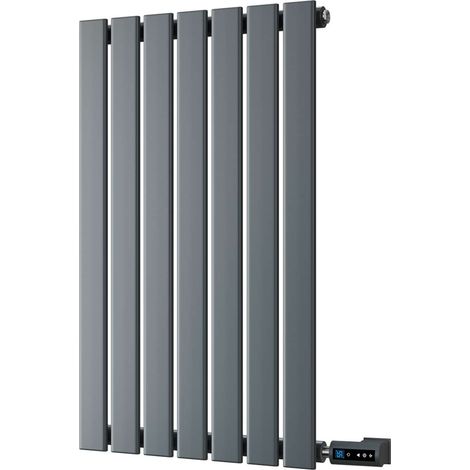 Typhoon - Anthracite Horizontal Electric Radiator H800 x W476mm Single Panel 400w Thermostatic WIFI - Feet Included (1/2)