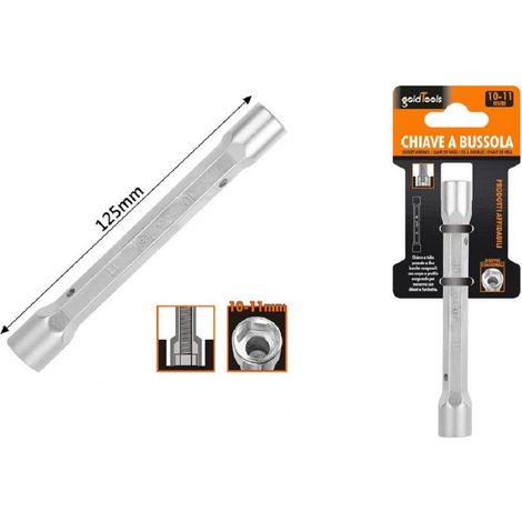 Key To Bussola Tubo Exagonal From 125 Mm Doppie Bocche Esagonali 10-11 Mm 97549 (1/2)