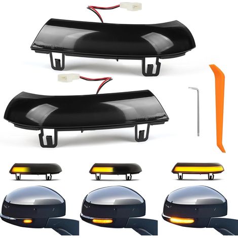 2Pcs Indicateur de Miroir à LED Clignotant Dynamique Compatible avec Golf 5/6 GTI Jetta EOS Passat Skoda Superb Sharan, Latéraux Miroir Séquentiel Lampe, Feux Retroviseur Squentiel Latral (1/5)