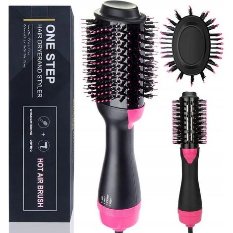 Brosse soufflante 4 en 1 – Sèche-cheveux, lisseur et boucleur – Design ovale pour coiffure parfaite – 3 niveaux de séchage