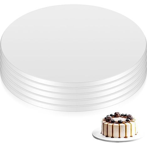 Plateau à gâteau, support à gâteau, assiette à gâteau, carton, papier sulfurisé, rond, 30 cm x 12 mm, plateau à gâteau réutilisable, seau à gâteau de transport, moule à gâteau de 20 à 28 cm (1/5)