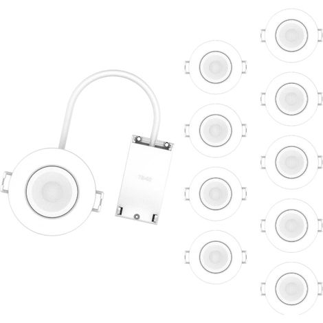 Silumen – Pack de 10 spots LED étanches encastrables 6W dimmables CCT blanc IP65 – 600 lm pour éclairage intérieur et extérieur – Résistants à l'eau et à la poussière