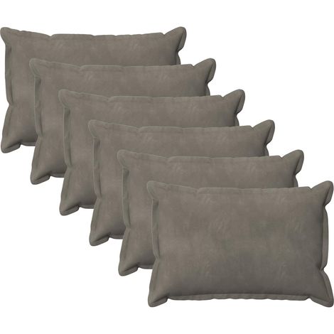 Kissenbezug 6 pcs HOUTEN Hellgrau 30 x 50 cm Samt vidaXL (1/5)