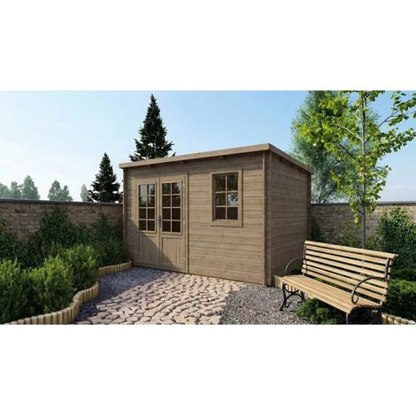 Casetta da giardino in legno - 12m2 - 4x3m - impregnata - 28mm - colore: verde - DOM381 (1/5)