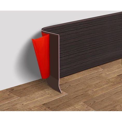 Plinthe Murale Autocollante Vinyle – Moulure Flexible 10 cm x 3 m, Effet Bois Noyer Noir, Installation Facile Peel & Stick (1/5)