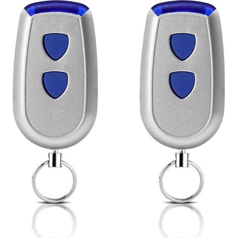 Télécommande Universelle de Remplacement pour Portes de Garage et Volets Roulants 433.92 MHz, Double Canal, Lot de 2 (1/4)