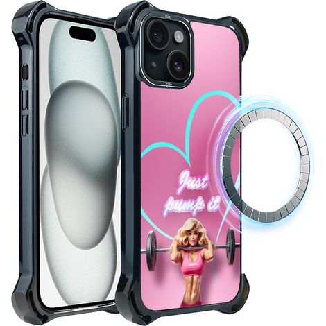 Custodia ibizu DropGuard Ultra per iPhone 15 Plus con MagSafe, Move, Pump it love