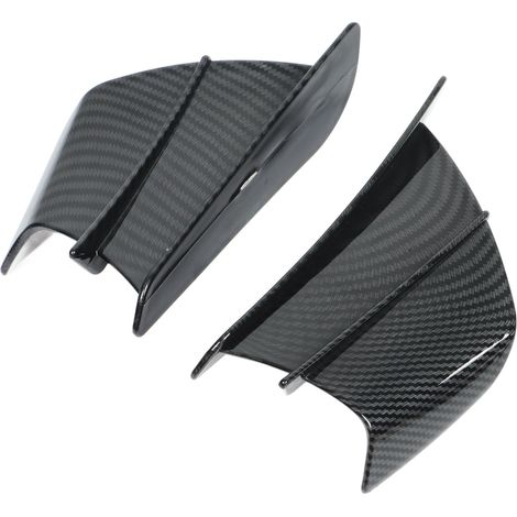 Paire d'ailerons aérodynamiques moto style carbone, fixations latérales universelles (1/5)