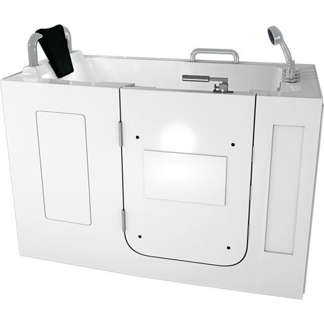 Sitzbadewanne Senioren Wanne Sitzwanne mit Tür S07-TH-B-L 140x76cm (1/5)