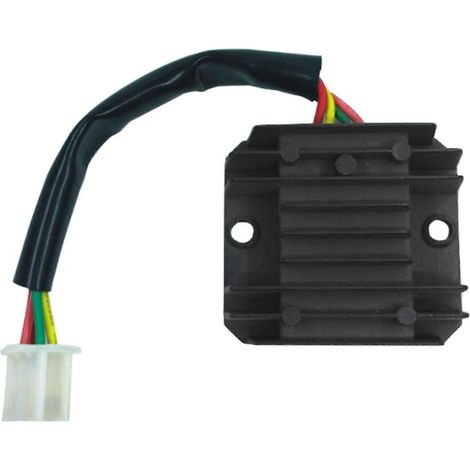 Régulateur-redresseur de tension 12 V à 4 fils pour scooters, cyclomoteurs, quads, motos tout-terrain et pit bikes 50 cc, 125 cc et 150 cc (GY6). (1/5)