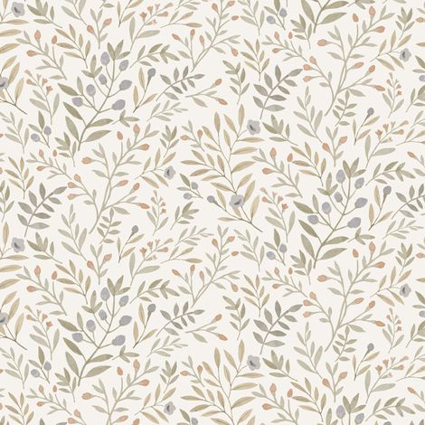 Vliestapete - Inia - Weiß Beige Gold Bäume Blätter Grandeco - A78802 (1/4)