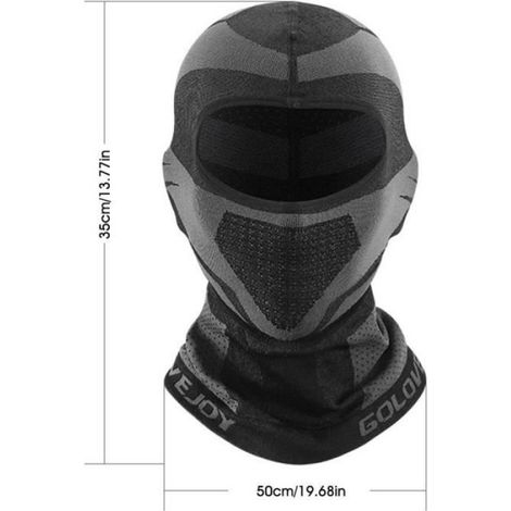 Cagoule Thermique Coupe-Vent - Unisexe - Pour Hiver et Automne - Protection Visage et Cou - Taille L - Noir (1/4)