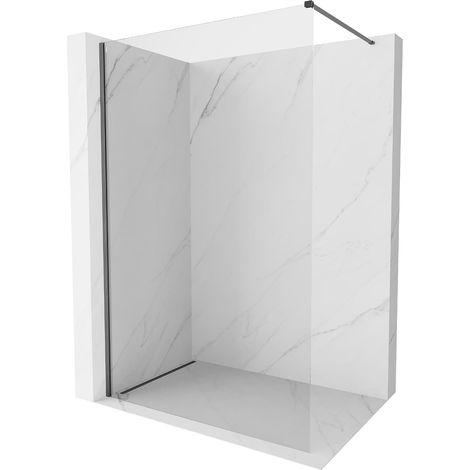Mexen Kioto-X Duschwand Walk-in 70 x 200 cm, transparent 10 mm, gebürstet gun gray - 800-070-101-66-00-X (1/5)