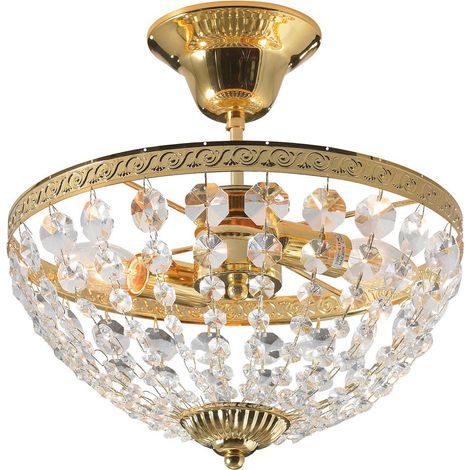 Plafonnier 2 x e14 max 40w dore et cristal 30 cm - markslojd - hanaskog 42249042 42249042 42249042 (1/3)