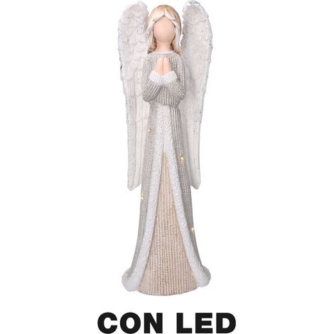 Angelo in Resina con Led oro cm 22x16xh66 (1/3)