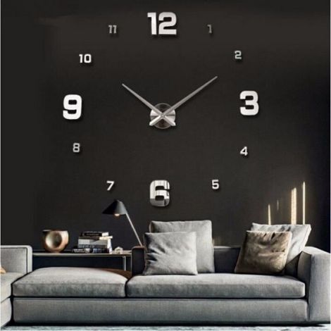 Horloge murale - Or - 3D à Quartz - Design moderne - Miroir acrylique - Décoration intérieure (1/4)