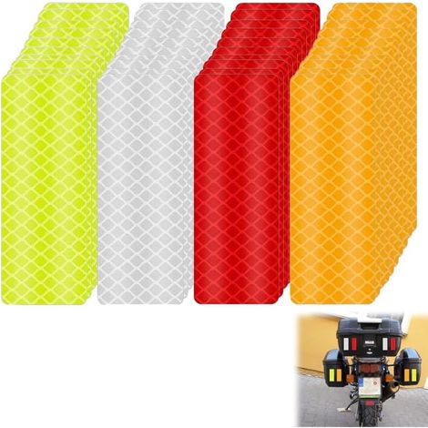 Reflektierende Streifen, 40 selbstklebende Sicherheitsstreifen in 4 Farben für Fahrräder, Motorräder, Autos, Helme, Kleidung – wasserfestes Reflexband für optimale Sichtbarkeit bei Nacht und im Dunkel