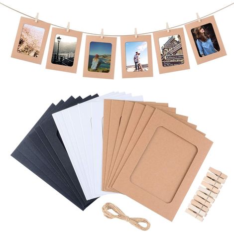 30pcs cadres d'affichage photo suspendus pour photo 4x6in, cadres photo kraft pour décoration murale à la maison (1/5)