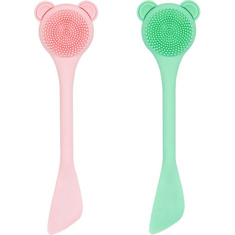 Brosse Pour Masque Facial - En Silicone Souple Double Face - Applique Et Élimine Les Masques Boueux Et Argileux - 1 Pièce (1/5)