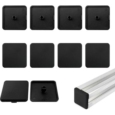 Bouchons Carrés 40x40 mm en ABS Noir – Capuchons De Profilé Aluminium Anti-humidité – Embouts Plastique pour Cadre Aquarium, Étagères, Mobilier DIY – Lot de 10 Pièces (1/5)