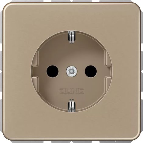 JUNG SCHUKO 16A 250V STECKDOSE MIT CD SERIE KONTAKTSCHUTZ, 1 STÜCK CE, GOLD UND BRONZE, 1520 KI GO CD1520KIGB (1/2)