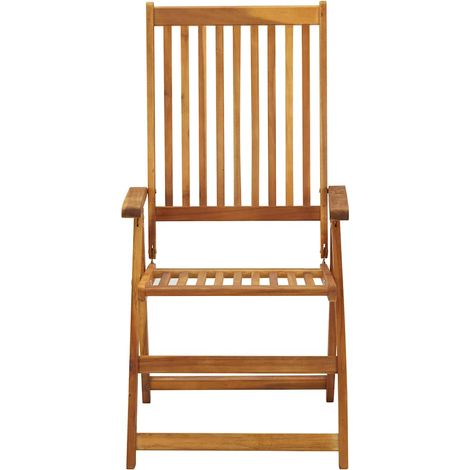 Maison Exclusive - Chaises inclinables de jardin lot de 3 Bois solide d'acacia (1/5)