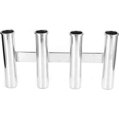 Support de canne à pêche 4 tubes, fixation verticale, quincaillerie inox pour bateau yacht marin (1/5)