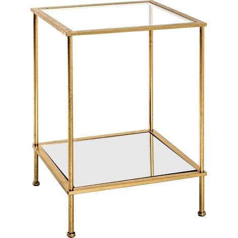 Table d'appoint coloris Or en acier - L 39 x P 39 x H 55 cm -PEGANE-