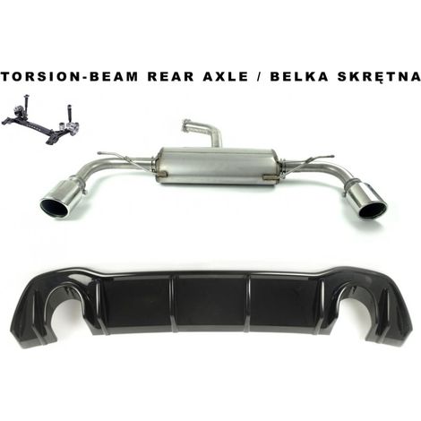 Silencieux Duplex Echappement Inox Ulter VW Golf 8 2019 a 2021 1.5TSI 100mm-36956653