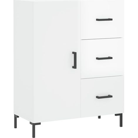 Credenza buffet cassettiera mobile contenitore organizer cucina soggiorno lucido 69,5 x 34 x 90 cm derivati del legno bianco 020030742