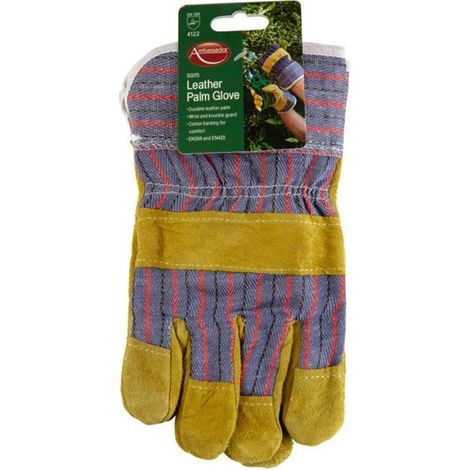 Filiyano-Gants de jardinage en cuir unisexes pour adultes Ambassador, taille unique, jaune/bleu/rouge