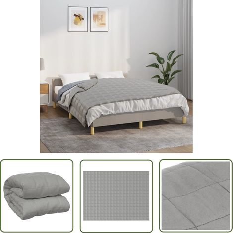 The Living Store Couverture lestée Gris 150x200 cm 7 kg Tissu - Couverture Lestée - Couverture Poids - Literie Relaxante - Sommeil Profond - Réduction Stress (1/5)