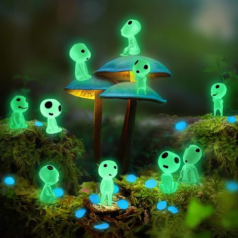 10 Pieces Princess Mononoke Figurine Give Light Up Tree Elves Tree Figurines Mini Garden Decoration for Indoors and Outdoors Home Patio Outdoor (1/5)