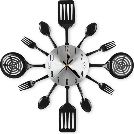 Horloge murale et cadran noir et argent HR3048 - Horloge murale et cadran noir et argent HR3048 (1/5)