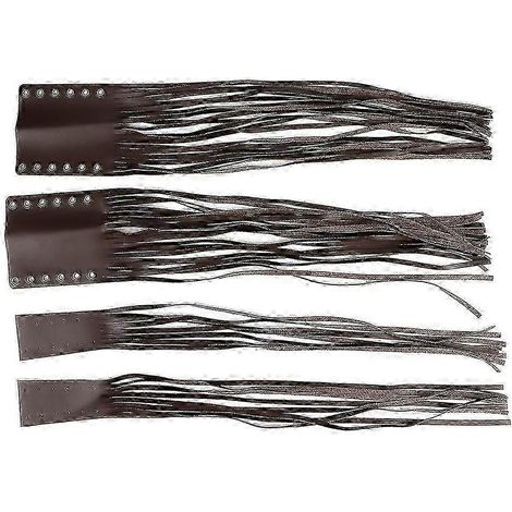 Poignées universelles à franges et pompons, housse de levier de frein/embrayage de moto, ruban décoratif 7/8 po 1 po, compatible avec Yamaha, marron n° 60575 ( ) (1/5)