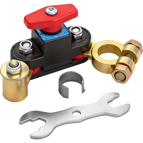 Batterie Trennschalter 12v-48v – Einstellbarer Not-Aus-/Batteriehauptschalter aus reinem Kupfer, hohe Leitfähigkeit für Pkw, Lkw, Wohnmobile, Boote, Motorrad & Bus (1/5)