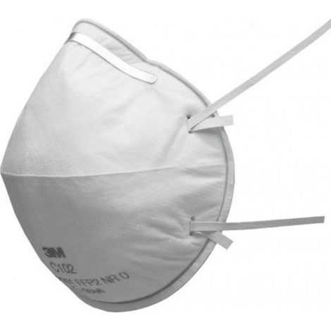 3M Respiratore Serie C100 Art. C102 per polveri, Classe FFP2 NR D - Packaging: 10 pcs. (senza scatola)