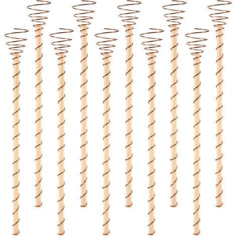 10 Pièces Piquets de Plantes d'Électroculture, 29cm de Long Piquets de Jardin en Cuivre Antenne de Culture Électro