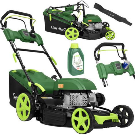 Tondeuse à gazon thermique DriveXPro GARDLOV 196 cm³ 4 en 1 avec entraînement, largeur de coupe de 51 cm, bac