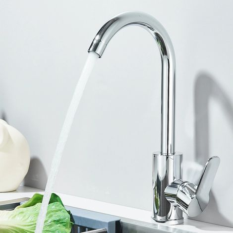 Suguword – Mitigeur de cuisine en acier inoxydable – Rotation 360° – Bec haut – Économie d'eau jusqu'à 30% – Installation facile (1/5)