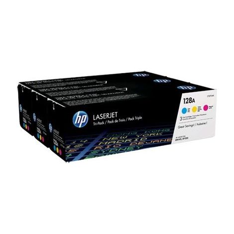 HP Pack de ahorro de 3 cartuchos de tóner original LaserJet 128A cian/magenta/amarillo (1/5)