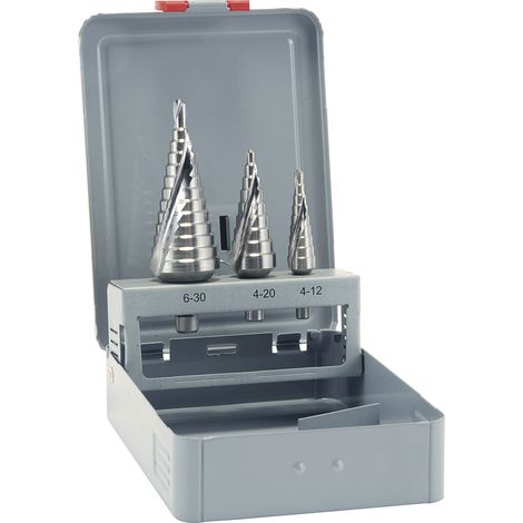 ALPEN Stufenbohrer-Satz HSS Co5 Gr.1-3 2 Schneiden Bohrer ø 4.0-30.0 mm (1/2)
