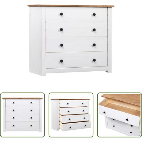 vidaXL Rangement - Armoire latérale Blanc 80x40x73 cm Pin Assortiment Panama (1/5)