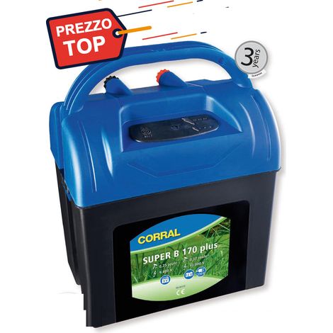 CORRAL SUPER B170 PLUS électrificateur à batterie et courant 230V pour chevaux, chiens et bétail sans transformateur et batterie